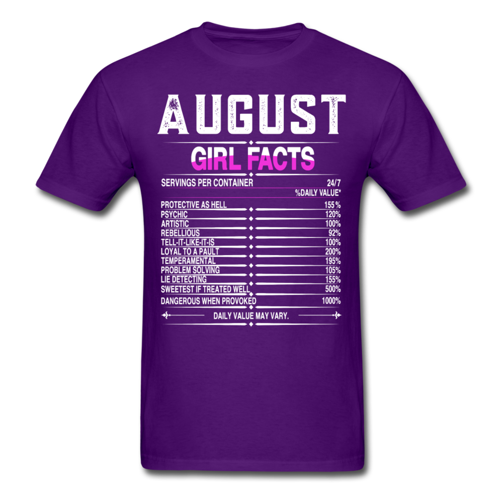 AUGUST FACTS UNISEX SHIRT - purple