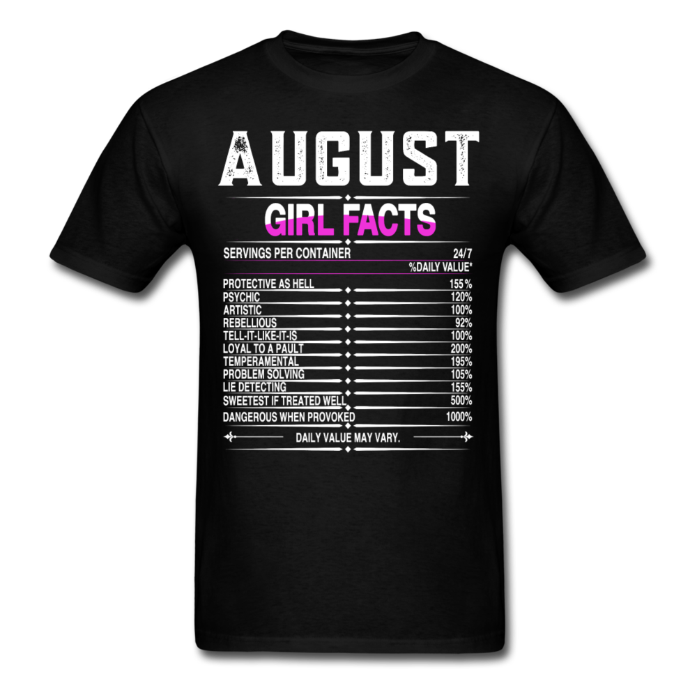 AUGUST FACTS UNISEX SHIRT - black