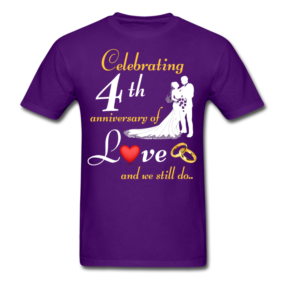 4TH ANNIVERSARY COUPLE SHIRT - purple