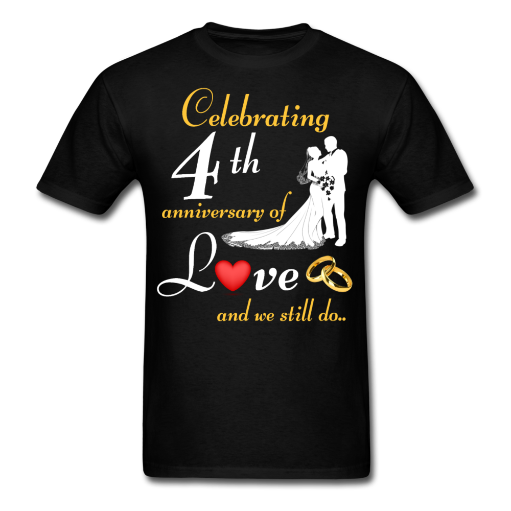 4TH ANNIVERSARY COUPLE SHIRT - black