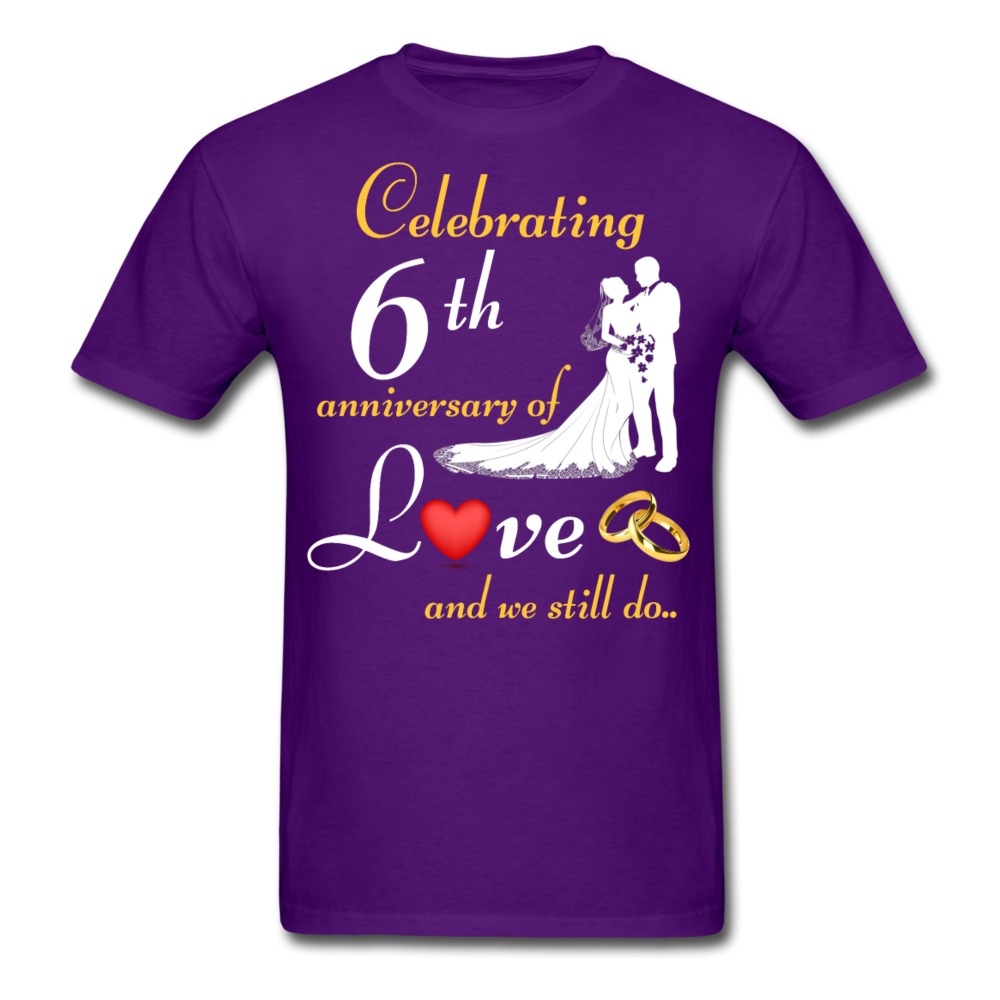 6TH ANNIVERSARY COUPLE SHIRT - purple