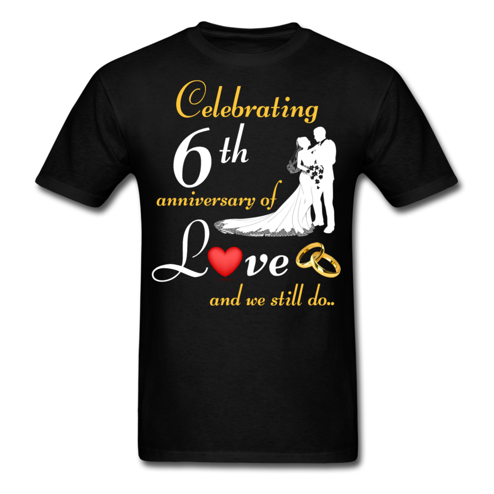 6TH ANNIVERSARY COUPLE SHIRT - black