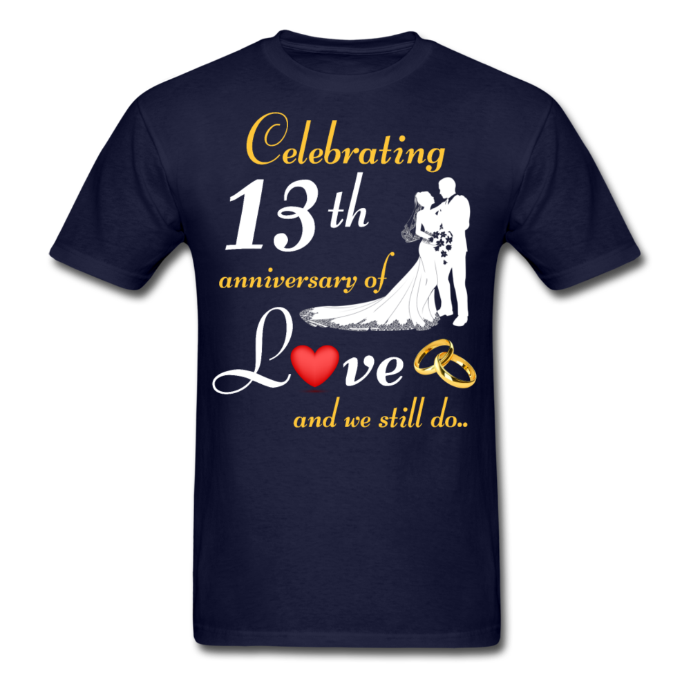 13TH ANNIVERSARY COUPLE SHIRT - navy