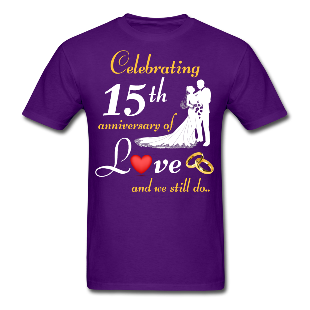 15TH ANNIVERSARY COUPLE SHIRT - purple