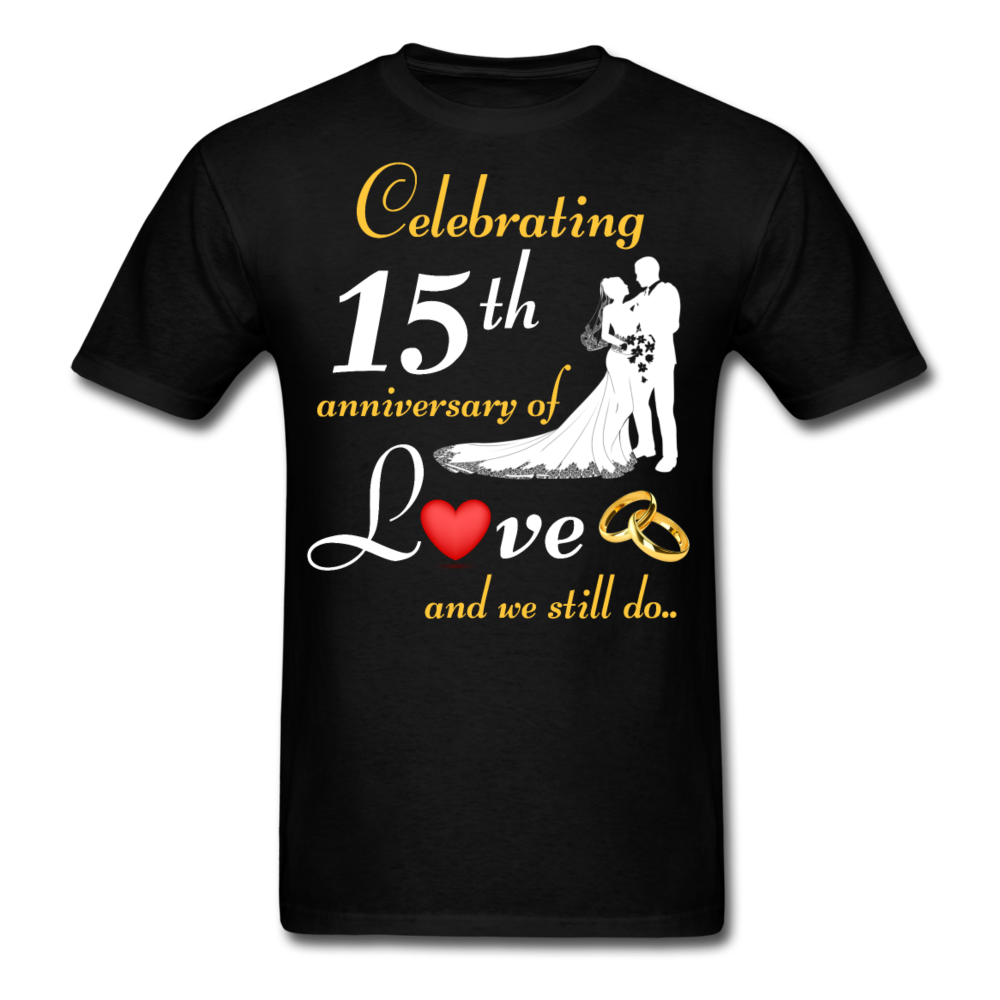 15TH ANNIVERSARY COUPLE SHIRT - black