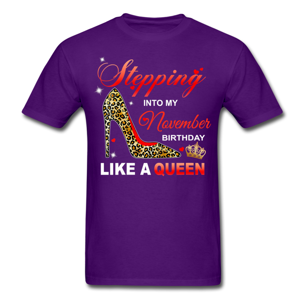 STEPPING NOVEMBER QUEEN UNISEX SHIRT - purple