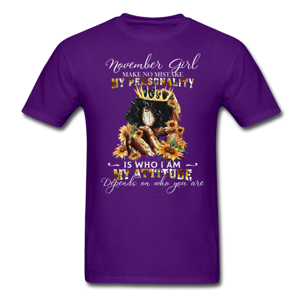 NOVEMBER ATTITUDE GIRL UNISEX SHIRT - purple