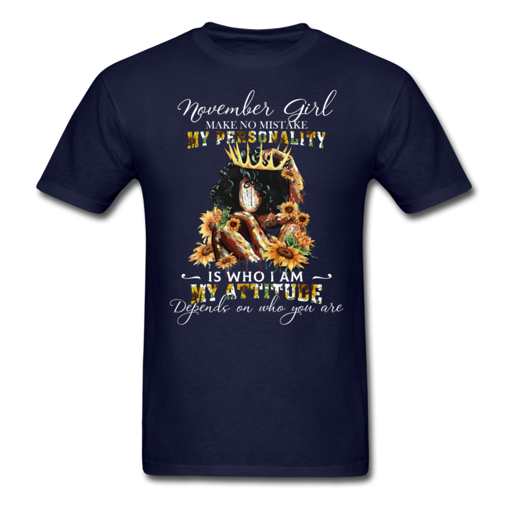 NOVEMBER ATTITUDE GIRL UNISEX SHIRT - navy