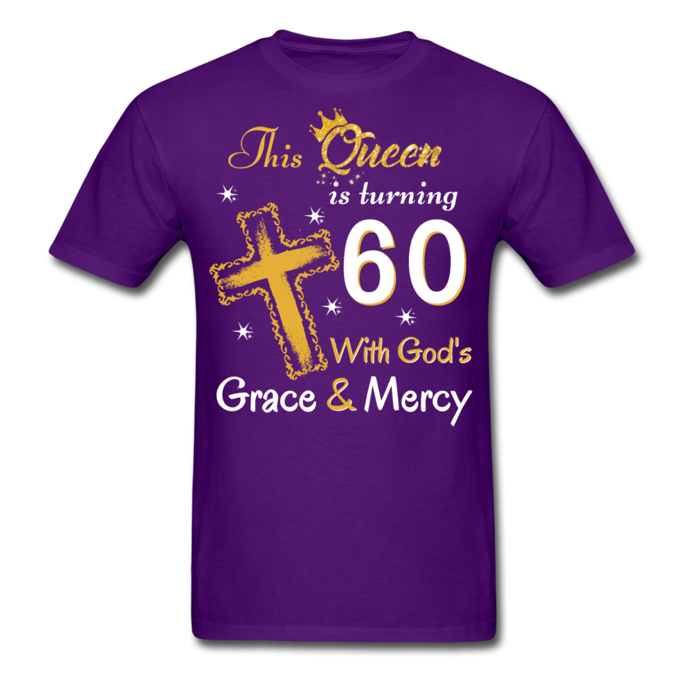 QUEEN TURNING 60 GRACE UNISEX SHIRT - purple