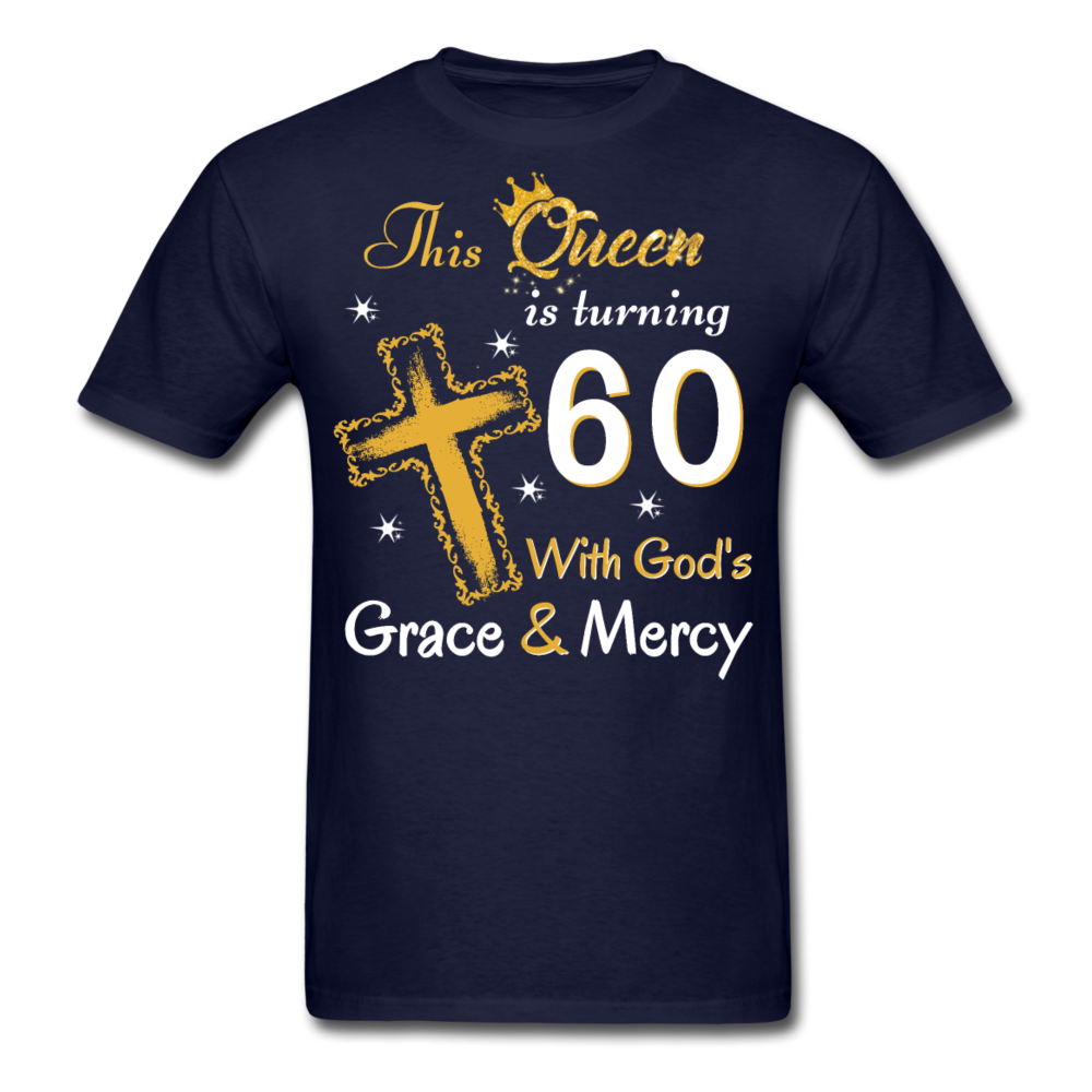 QUEEN TURNING 60 GRACE UNISEX SHIRT - navy