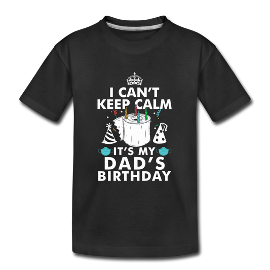 DADS BIRTHDAY TODDLER SHIRT - black