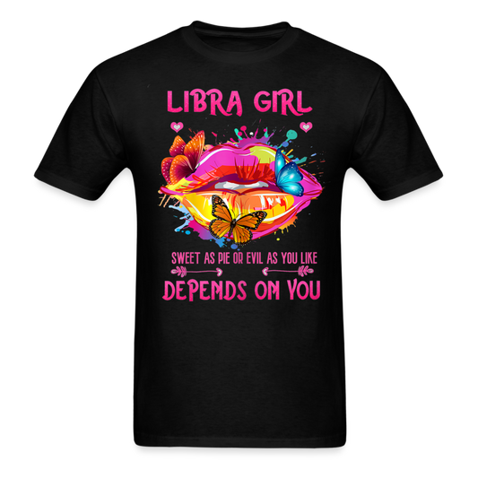 LIBRA BUTTERFLY LIPS UNISEX SHIRT - black