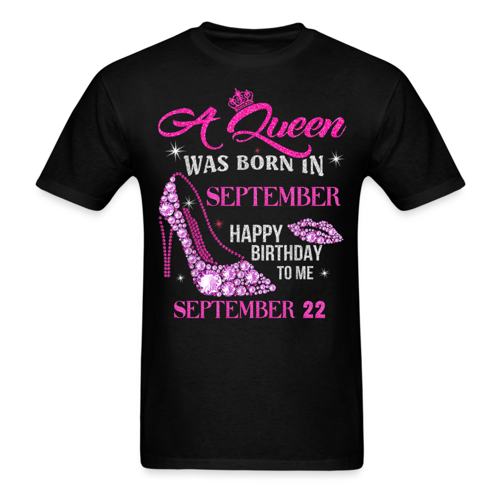 22ND SEPTEMBER QUEEN UNISEX SHIRT - black