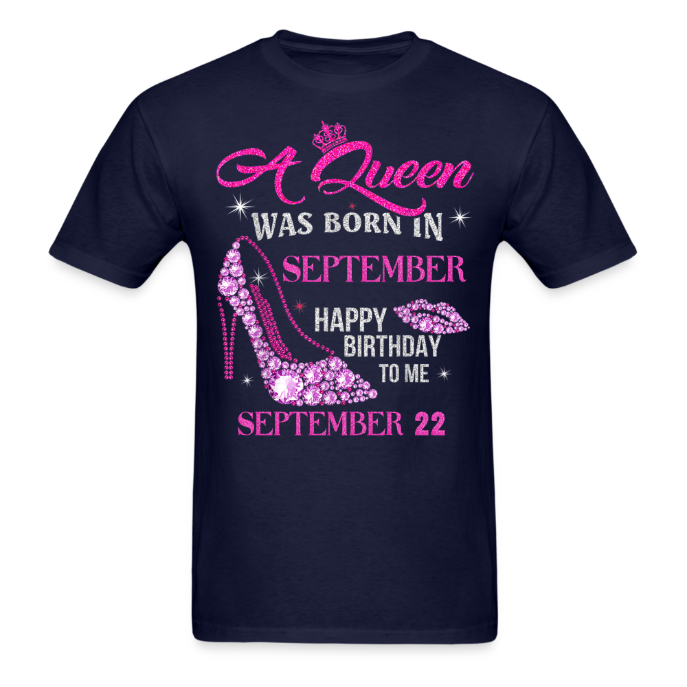 22ND SEPTEMBER QUEEN UNISEX SHIRT - navy