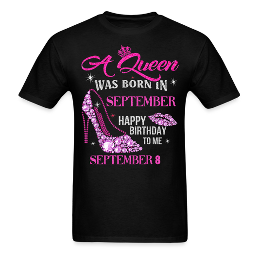 8TH SEPTEMBER QUEEN UNISEX SHIRT - black