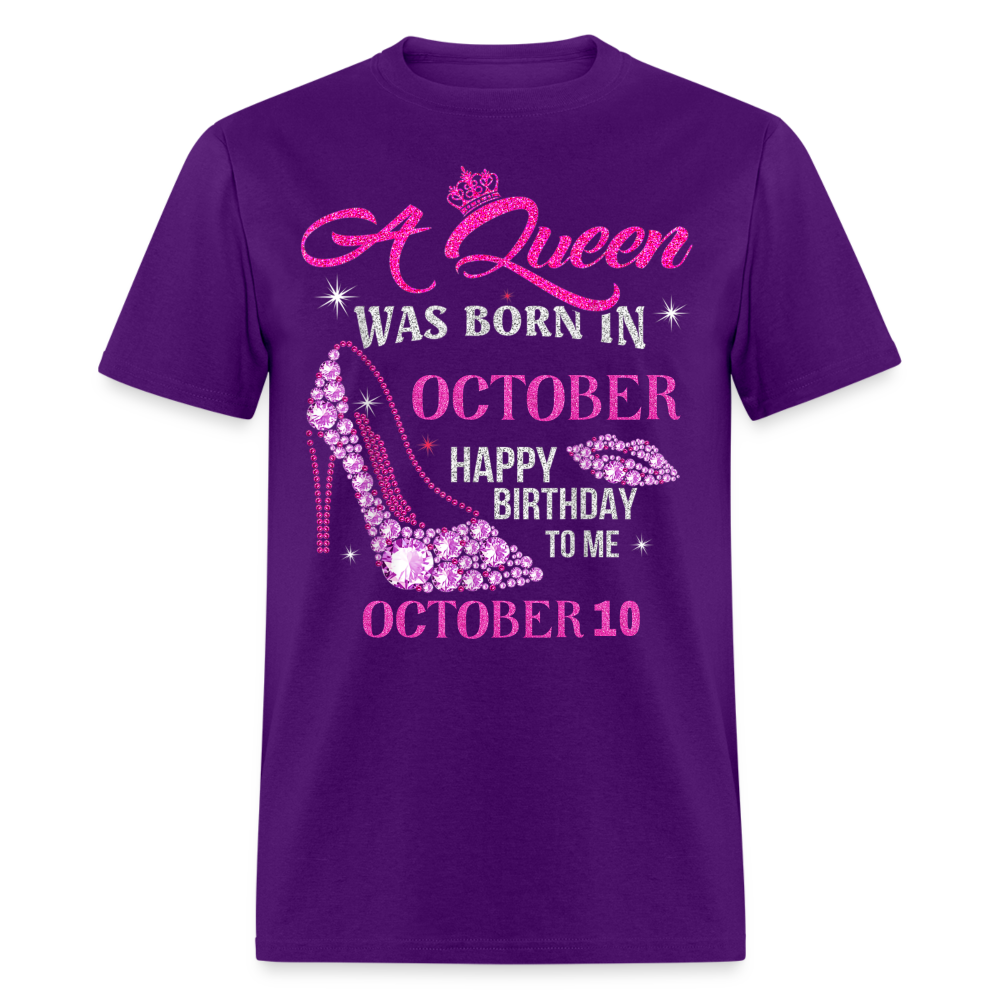 10TH OCTOBER QUEEN UNISEX SHIRT - purple