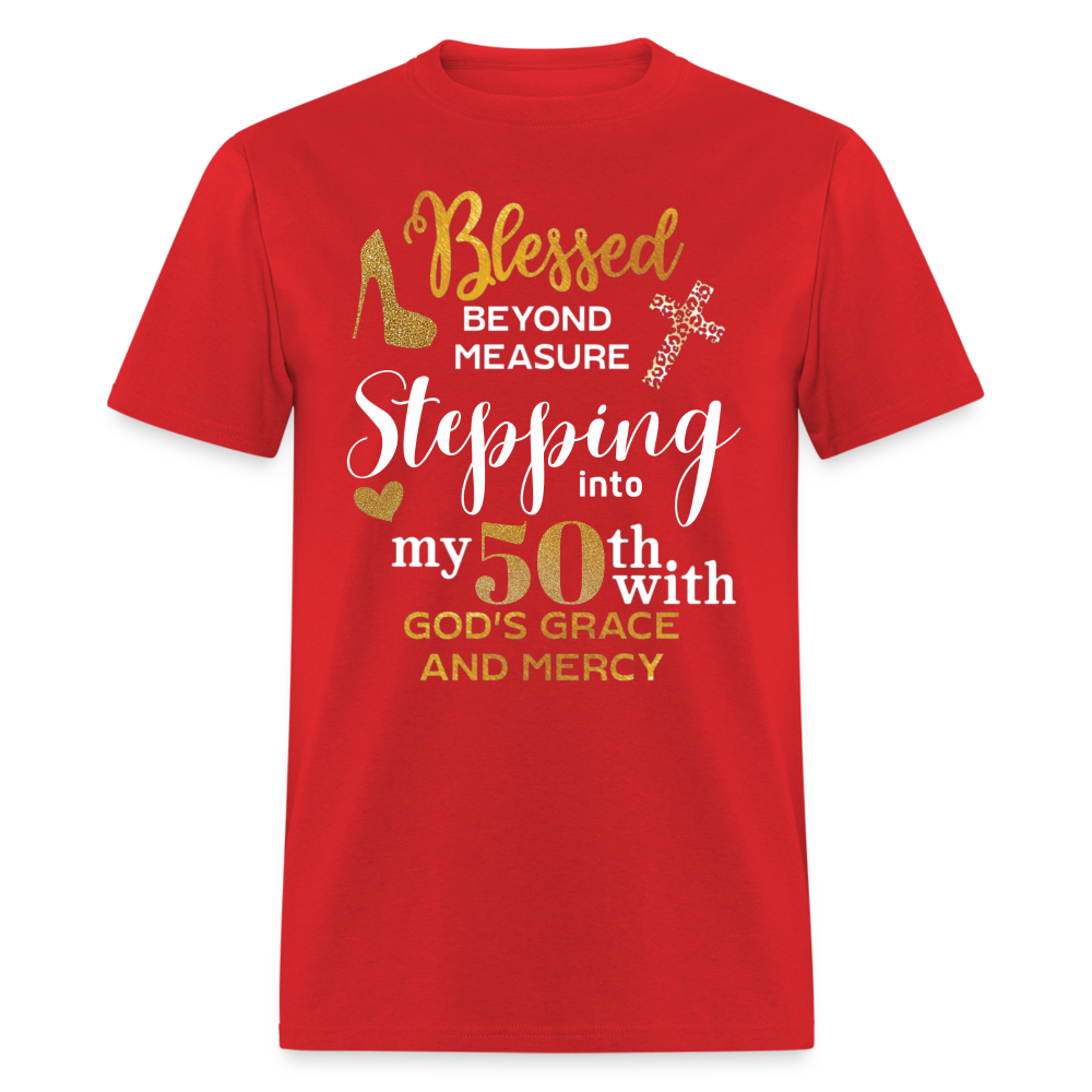 BLESSED STEPPING 50 SHIRT - red