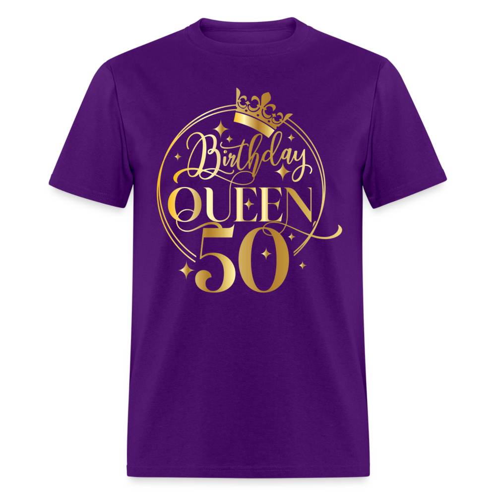 BIRTHDAY QUEEN 50 SHIRT - purple