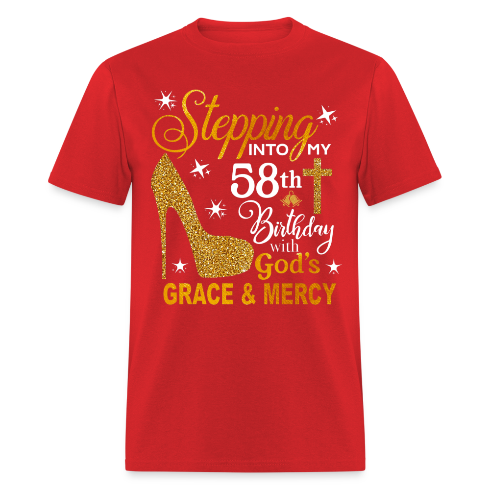 58TH BIRTHDAY GRACE MERCY SHIRT - red